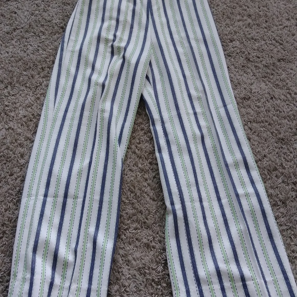 Vintage Glen of Michigan Blue Green Striped Pants - Picture 5 of 6